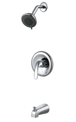 Noble Single Handle Tub and Shower Faucet with Valve and Trim, Polished Chrome 211-6578-PC