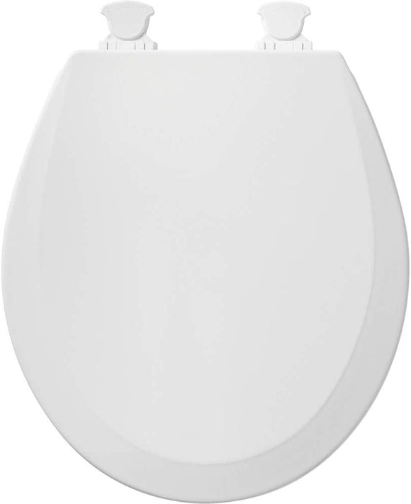 CHURCH Toilet Seat with Easy Clean & Change Hinge, ROUND, Durable Enameled Wood, White 540EC 000
